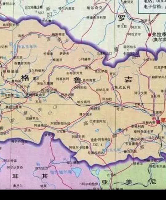 格鲁吉亚及南高加索区域地图